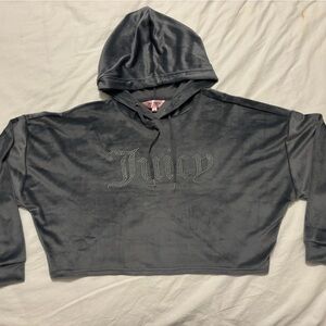 Juicy Couture Charcoal Velour Cropped Hoodie and Pants